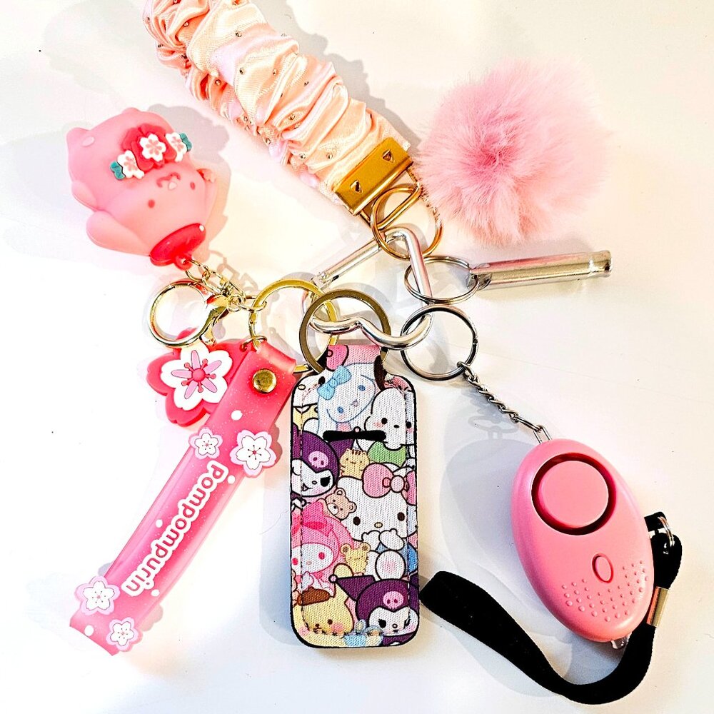 Pompompurin Safety Keychain Set, Lightweight Kid-friendly Alarm Whistle